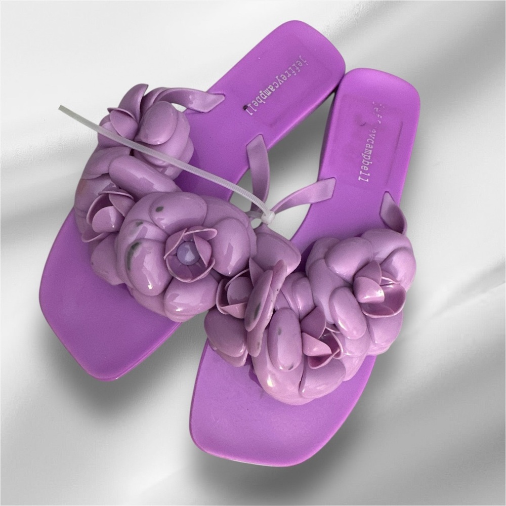 NWOT, Jeffrey Campbell Purple Floral Jelly Sandals 8